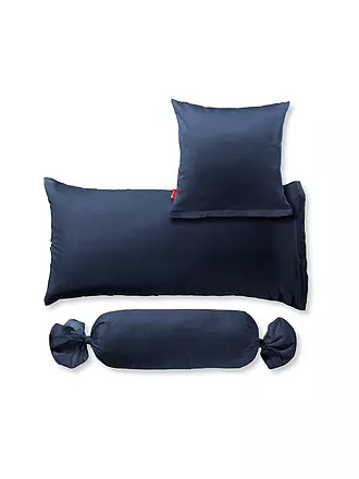 FLEURESSE | Satin-Kissenbezug "Royal Uni" 2-er 40x60cm (Schwarz) | dunkelblau